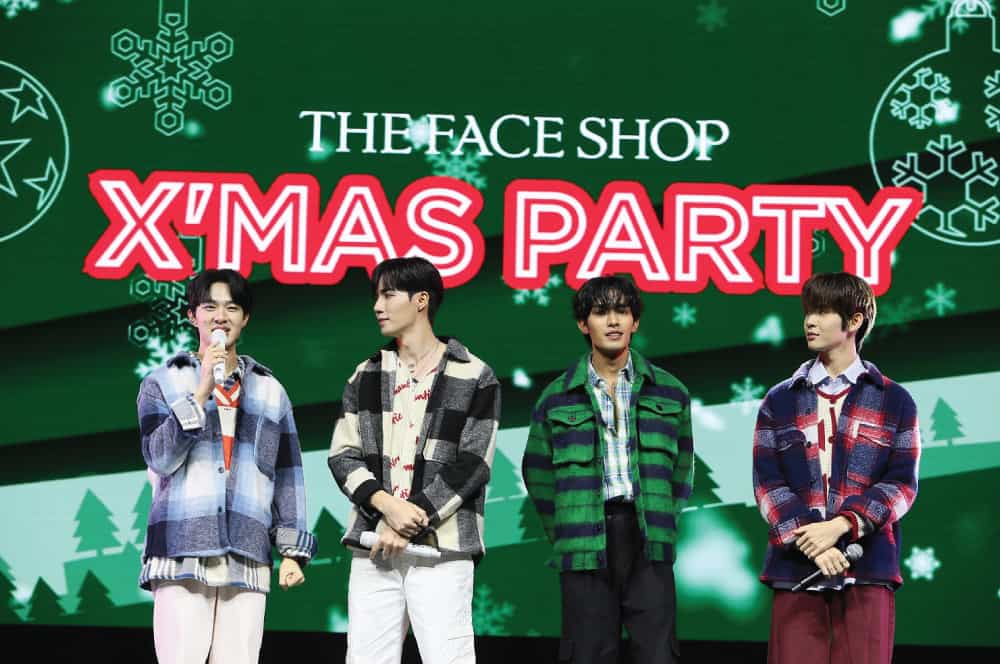 ต้อนรับเทศกาลคริสต์มาสแบบอบอุ่นกับ 4 หนุ่ม “ซี – นุนิว – เน็ต – เจมส์” ในงาน THE FACE SHOP X’MAS PARTY